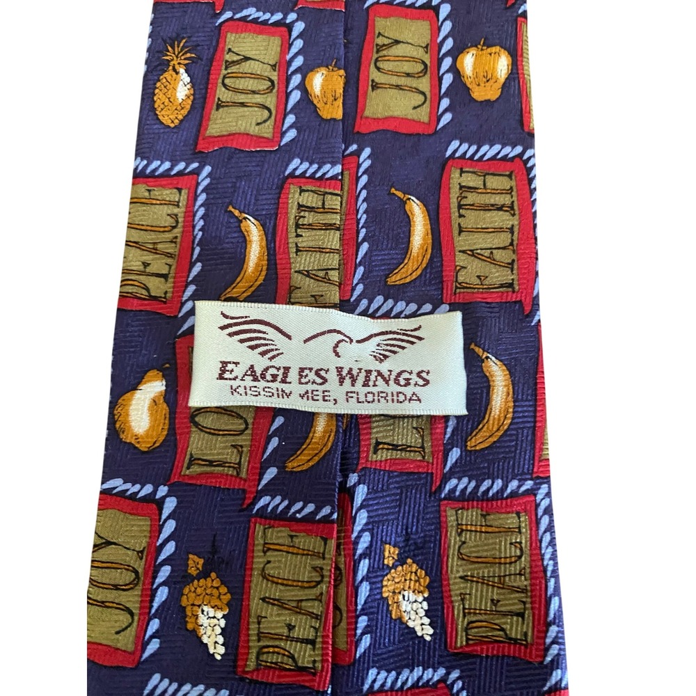 Eagles Wings Mens Silk Tie Purple Fruit of the Spirit Love Joy Peace Faith 2431